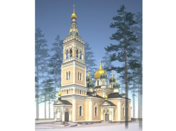 Dzintaros iecerētās jaunās Pareizticīgo baznīcas vizualizācija.
