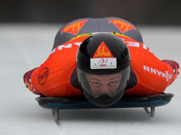 Martins Dukurs trasē. Foto: AFP/LETA
