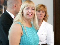 Elīna Egle vēl kopā ar saviem kolēģiem Valsts prezidenta kancelejā - Gundaru Daudzi un Līgu Krapāni. Foto: Raitis Plauks, F64