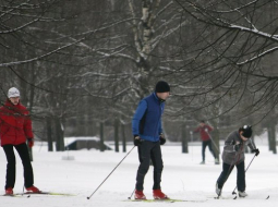 Slēpošana Uzvaras parkā. foto: Mārtiņš Zilgalvis, f64