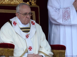 Pāvests Francisks inaugurācijas ceremonijā. Foto: AFP/LETA