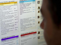 Britu "The Guardian" ziņu slejas internetā. Foto: AFP/LETA