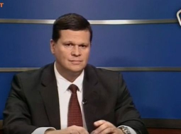 Ekonomikas ministrs Kaspars Gerhards (TB/LNNK) TV5 studijā. Avots: tvnet.lv