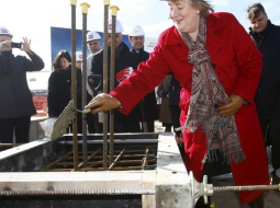 Nelija Jezdakova VID jaunās ēkas pamatakmens ielikšanas ceremonijā. Foto: Dmitrijs Suļžics, F64