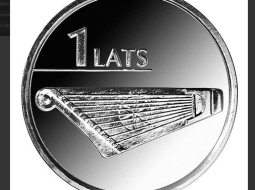 Lata monēta ar kokles attēlu. Ekrānšāviņš no Latvijas Bankas mājas lapas