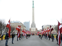 Leģiona atceres diena 2012.gada 16.martā pie Brīvības pieminekļa. Foto: Edijs Pālens, LETA