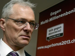 ŠVeices referenduma idejas virzītājs biznesmenis Tomass Minders. Foto: AFP/LETA