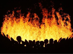 Olimpisko spēļu atklāšanas ceremonija - Olimpiskā uguns iedegta. Oficiālie London 2012 foto.