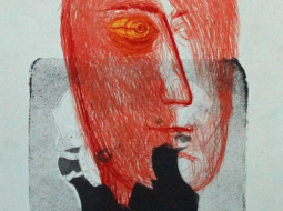 Mākslinieces Lāsmas Pujātes darbs no izstādes "Piedrukas"