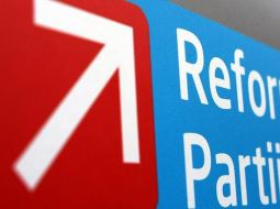 Reformu partijas  logo. Foto: Edijs Pālens, LETA