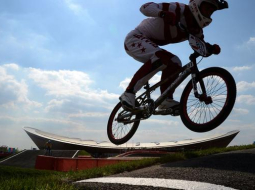 Māris Štrombergs trasē. Foto: AFP/LETA