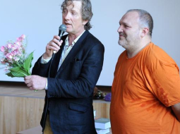 Fredis un Ufo - Radio SWH "Bē Bē Brokastu" balsis. Foto: Evija Trifanova, LETA