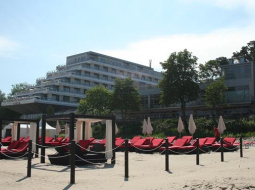 Viesnīcas „Baltic Beach Hotel" ierobežotā pludmales zona. Foto: Lāsma Gaile