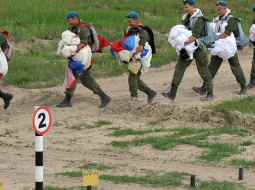 Krievijas desantnieki mācībās. Foto: ITAR-TASS/LETA