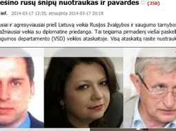 Lietuvas drošības dienestu ziņojumā atklātie Krievijas spiegi. Ekrānšāviņš no lrytas.lt