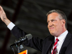 Jaunais Ņujorkas mērs demokrāts Bils de Blasio. Foto: AFP/LETA