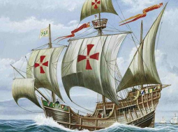 Kolumba kuģa "Santa Maria" attēls.