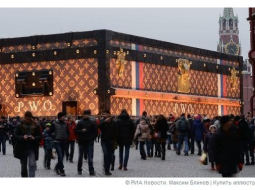 Satraukumu radījušais paviljons Sarkanajā laukumā. Foto no Ria.ru