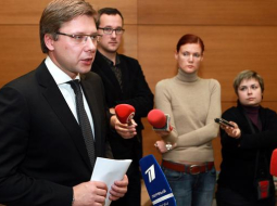 Rīgas mērs Nils Ušakovs preses konferencē pēc Zolitūdes traģēdijas. Foto: Ieva Čīka, LETA