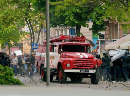 Pie arodbiedrību nama Odesā. Foto: LETA-EPA.