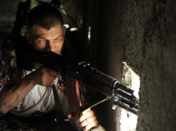 Terorists cīņās pie Slovjanskas. Foto: AFP/LETA