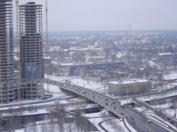 Augstceltņu kompleksa "Z-Towers" celtniecība. Foto: Evija Trifanova, LETA