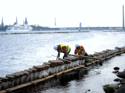 Paaugstināta radona klātbūtne ir gar abiem Daugavas krastiem vietās, kur raksturīgas vairākas plaisas upes gultnes dolomītā un seismiski aktīvu lūzumu joslās. Foto: Evija Trifanova, LETA