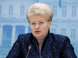 Lietuvas prezidente Daļa Grībauskaite Krieviju nosauca par "teroristisku valsti". Foto: AFP/LETA