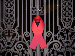 Simboliskā lentīte atbalstam cīņā pret HIV/AIDS infekciju. Foto: AFP/LETA