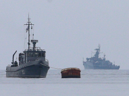 Krievijas patruļkuģi Sevastopolē. Foto: ITAR-TASS/LETA