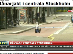 Laikrakstā "Aftonbladet" var sekot tiešraidē, kā policija meklē spridzekli.