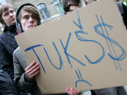 Studenti protestā. Foto: Raitis Plauks, F64