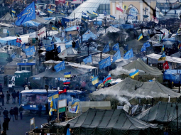 Kijevas Neatkarības laukums šogad marta sākumā Eiromaidana laikā. Foto: ITAR-TASS/LETA