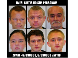 Valsts policija par laupīšanām aizturējusi piecus vīriešus un vienu sievieti. Policistiem ir aizdomas, ka šīs personas varētu būt pastrādājušas vēl citas laupīšanas, tāpēc likumsargi lūdz atsaukties ikvienu, kurš ir cietis no personu pretlikumīgajām darbībām, zvanot pa tālruņa numuriem 67090900, 67090930 vai 110. Foto: Valsts policija/LETA