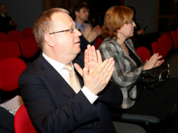 NEPLP vadītājs Ainārs Dimants (no kreisās) un Aija Cālīte-Dulevska. Foto: Nora Krevneva, F64