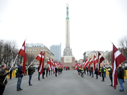 Leģionāru piemiņas gāgiens 16.martā. Foto: Edijs Pālens, LETA