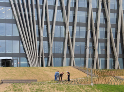 Latvijas Universitātes jaunās Dabas mājas fasāde. Foto: Sabīne Bērziņa