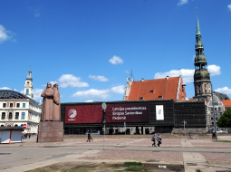 Latvijas Okupācijas muzejs Latviešu strēlnieku laukumā. Foto: Edijs Pālens, LETA
