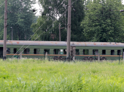 Vecs vilciena vagons Jelgavā. Foto: Andrejs Baburovs, LETA