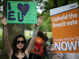 Protests pret "Brexit" Londonā. Foto: Daniel Leal-Olivas, AFP / LETA