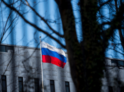 Krievijas vēstniecība Vašingtonā. Foto: BRENDAN SMIALOWSKI, AFP