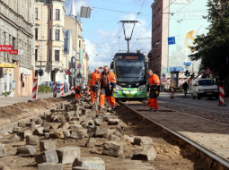 Krišjāņa Barona ielas remonts. Foto: Edijs Pālens, LETA