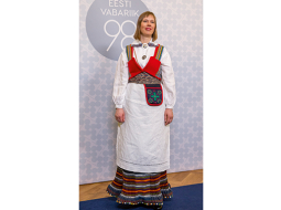 Kersti Kaljulaida Igaunijas neatkarības proklamēšanas dienas pieņemšanā šā gada 24. februārī