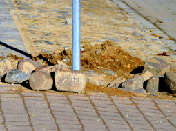 Barona ielas remonts. Foto: Zane Bitere, LETA.