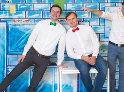Spēles Ice Cool autori. No kreisās: Reinis Butāns, Egils Grasmanis un Jānis Grunte.