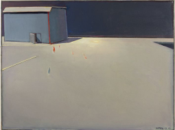 Raimonda Staprāna gleznas ""Šķūnis krastmalā" reprodukcija. Publicitātes attēls