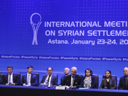Sīrijas miera sarunas Astanā Kazahstānā. Foto: Mukhtar Kholdorbekov, REUTERS/LETA.