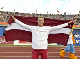 Latvijas šķēpmetējs Zigismunds Sirmais. Foto: EPA/LETA