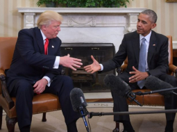 ASV prezidenti Baraks Obama un Donalds Tramps. Foto: AFP-LETA