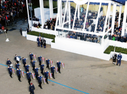 ASV prezidenta Baraka Obamas inaugurācijas ceremonija 21.janvārī. Trompetistu grupas pirmajā rindā otrais no labās — latvietis Jānis Porietis, kurš Amerikā doktorantūrā studē trompetes spēli.